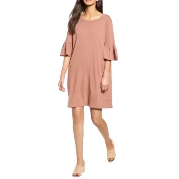 Current Elliott The Abigall T-Shirt Dress in‎ Burlwood 1 Blush - Picture 1 of 6